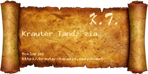 Krauter Tanázia névjegykártya